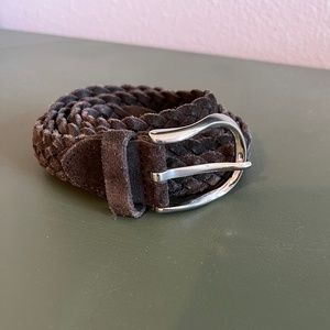 Suitsupply Brown Suede Braided Belt